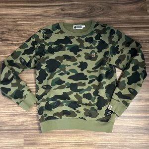 BAPE Classic Green Camo Sweatshirt SZ S